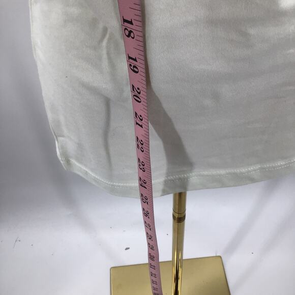 WHAT-A-BABE XS white distressed embellished cotton Short Sleeve Top T-Shirt B39 - Picture 3 of 5